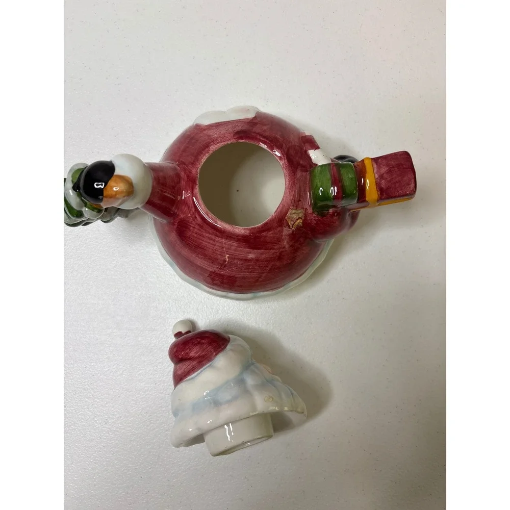 Vintage‎ Santa Claus Ceramic Teapot Christmas Decor Holiday Serving Collectible